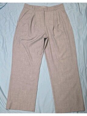 Abercrombie & Fitch Heather Light Gray Wide-Leg Trousers